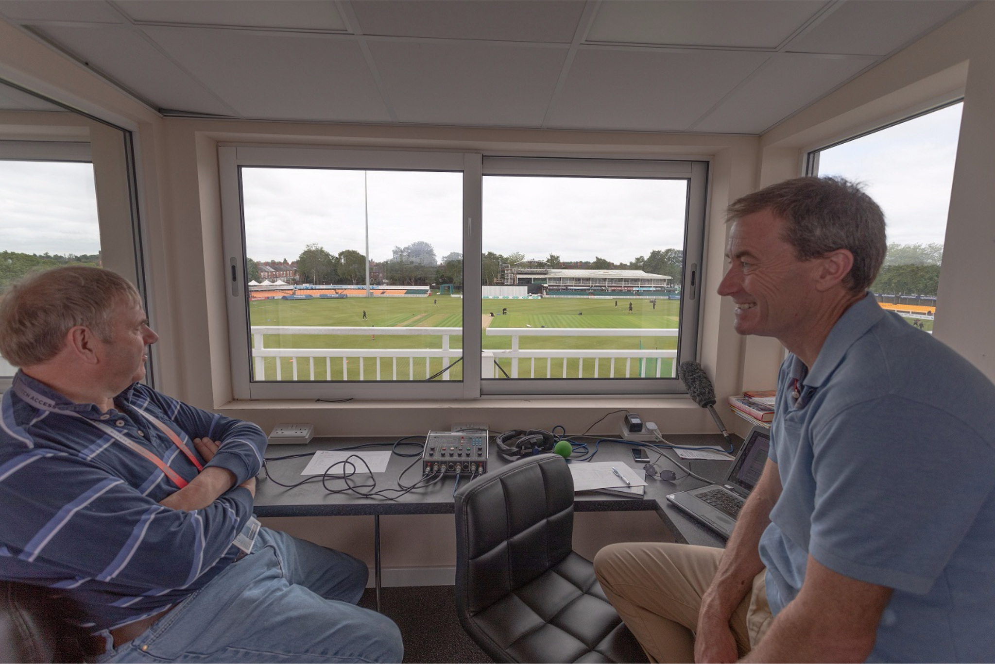 View from the commentary box… talking Casualty, Tinder – oh, and cricket